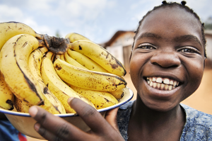 Portrait. Malawi. La vendeuse de bananes.